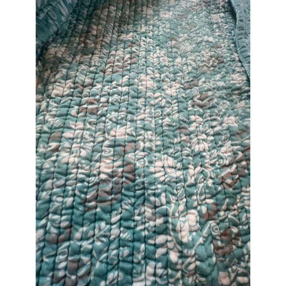 Vintage Turquoise Quilted Reversible Jacket Floral Cottage Core Boho Grandma - Picture 5 of 7